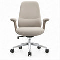 Ergonomischer Bürostuhl in Beige mit silberfarbenem Aluminium-Fußkreuz, 66 x 66 x 112–122 cm
