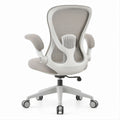 Ergonomischer Bürostuhl mit Netzrücken, Armlehnen und Rollen, Grau/Weiß, 64 x 64 x 96–106 cm