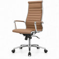 Ergonomischer Bürodrehstuhl in Braun und Silber, 65 x 65 x 116–126 cm