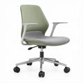 Ergonomischer Bürodrehstuhl mit Armlehnen in Grün, Grau und Silber, 62 x 62 x 92–102 cm