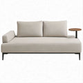 2-Sitzer-Sofa mit integriertem Beistelltisch, Beige, 210 x 85 x 78 cm