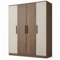 4-türiger Drehtürenschrank Braun/Cremeweiß, 180 x 52 x 200 cm