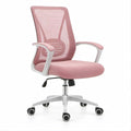 Ergonomischer Bürostuhl mit Netzrückenlehne und Armlehnen, Rosa/Weiß, 60 x 60 x 110–120 cm